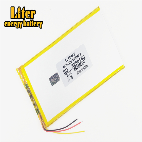 3 ligne 3.7 v, 6000 mah, [3280150] PLIB (polymère au lithium ion batterie) li-ion batterie pour tablet pc, GPS, mp3, mp4, téléphone portable, haut-parleur ► Photo 1/4