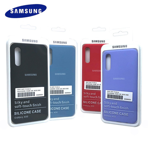 Galaxy A50 A70 étui Samsung Original Silicone soyeux couverture de haute qualité doux au toucher dos ajusté de protection ► Photo 1/6