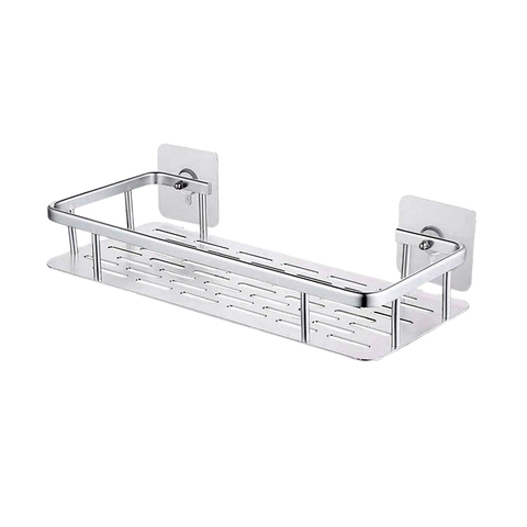 Etagere douche etagere adhésive aluminium douche Caddy pour porte shampoing étagère de cuisine rangement organisateur pas de perçage Rectangle mur M ► Photo 1/6