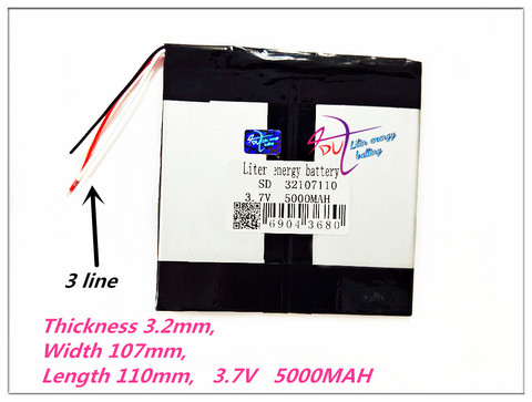 3 ligne tablette batterie marque tablette gm lithium polymère batterie 32107110 3.7V 5000MAH tablette batterie Rechargeable batteries ► Photo 1/1