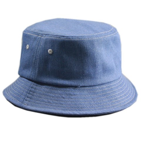 Chapeaux de pêche en Denim pour hommes et femmes, couleur unie, seau, grande taille, 58-60cm, 60-62cm, 63-65cm ► Photo 1/6