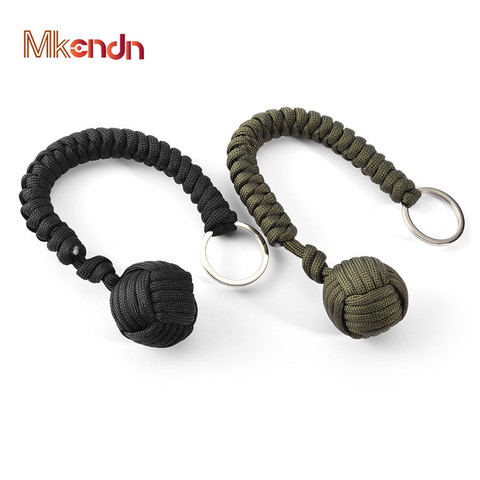 MKENDN nouvelle conception Paracord porte-clés lanière poing noeud haute résistance Parachute cordon auto-défense d'urgence survie outil porte-clés ► Photo 1/6