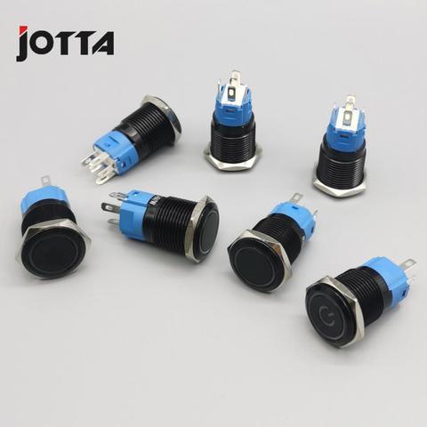 16mm LED étanche en métal bouton-poussoir interrupteur en métal maintenu verrouillage bouton-poussoir 3-6V 12V 24V 110V 220V ► Photo 1/4