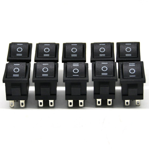 10 pièces KCD1 interrupteur à bouton-poussoir 15x21mm 2 /3 broches SPST Mini commutateurs 10A/125V 6A/250V interrupteur à bascule marche-arrêt pour bateau ► Photo 1/6