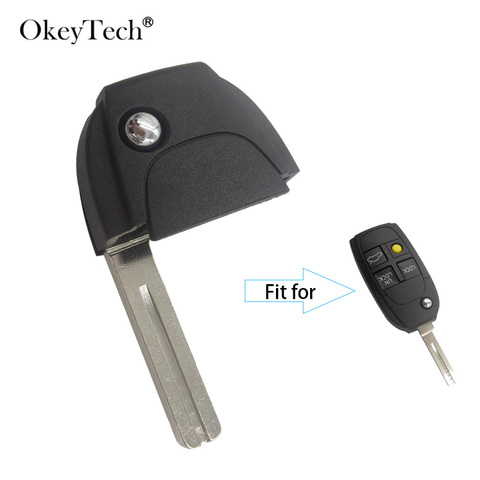 OkeyTech couvercle à distance clé de voiture lame pour Volvo XC90 S60 2000- 2009 S80 1999-2006 V70 2000-2007 XC70 2003-2007 lame non coupée ► Photo 1/6