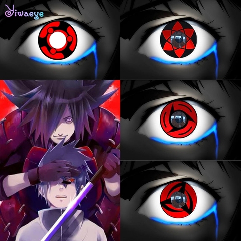 Naruto Sharingan série kaléidoscope Uchiha écrire Chakra Anime Cosplay Sasuke oeil couleur lentilles de Contact Hallowen lentille maquillage ► Photo 1/6