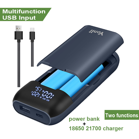 Chargeur USB PD2C noir, charge rapide, entrée type-c, chargeur de batterie 18700 20700 20700 21700 18650 ► Photo 1/6