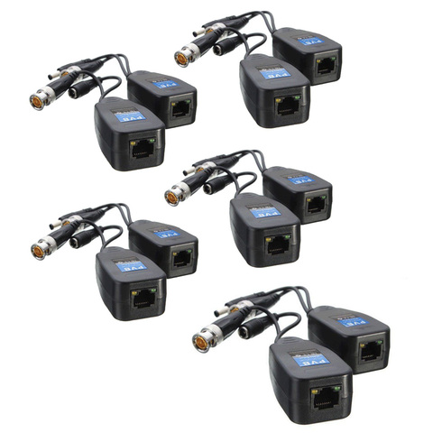 5 paires CCTV coaxial BNC vidéo alimentation Balun émetteur-récepteur à CAT5e 6 RJ45 connecteur HJ55 ► Photo 1/4