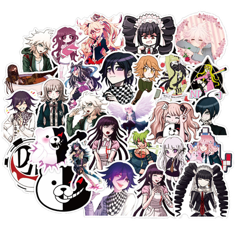 Danganronpa – autocollants de jeu mixtes, 50 pièces, bricolage, Snowboard, ordinateur portable, bagages, réfrigérateur, guitare, Graffiti, étanche, jouet classique pour enfant ► Photo 1/5