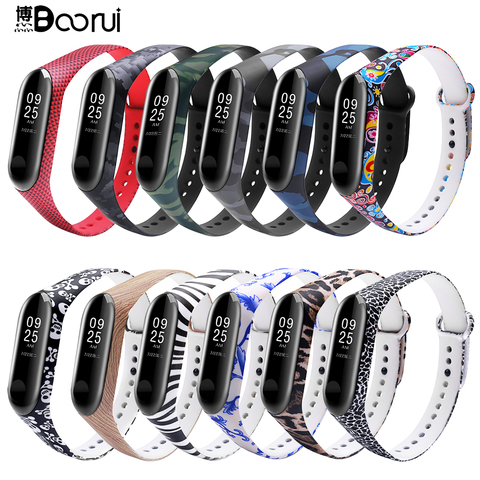 BOORUI mi band 3 sangle mi band 3 accessoires remplacement silicone varié dragonne pour xiaomi mi 3 bracelets intelligents ► Photo 1/6