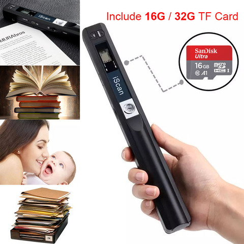 IScan – Scanner Portable de documents A4, scanneur d'images en couleur, Support JPG, PDF, carte TF, batterie non incluse ► Photo 1/6