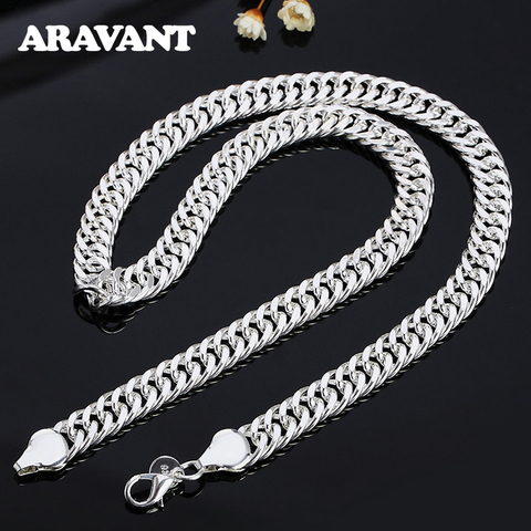 925 argent 10MM 20/24 pouces colliers chaîne pour hommes argent collier bijoux ► Photo 1/6