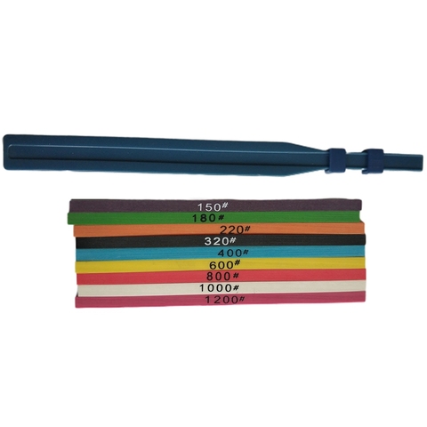 9 pièces 100x4x1mm fibre pierre à aiguiser Super céramique pierre à aiguiser pour moule polissage 1 pièce pince support eau pierre cuisine ► Photo 1/6