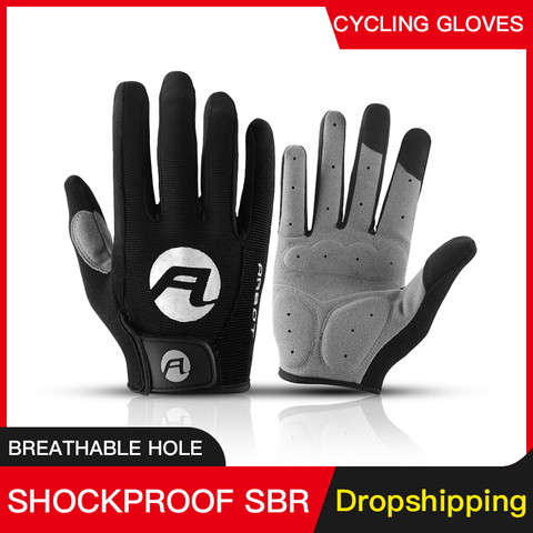 Cyclisme anti-dérapant doigt complet gants vtt vélo gants Pad hommes respirant Anti-choc sport gants vtt vélo vélo chaud gant homme ► Photo 1/6