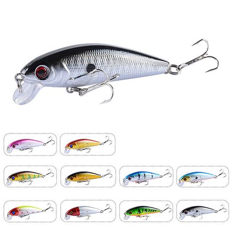 Leurre méné rigide en plastique avec yeux 3D, appât artificiel wobbler idéal pour la pêche à la carpe, Crankbait, 7.2cm, 8.7g, 1 pièces ► Photo 1/6