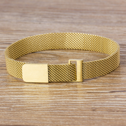 Bracelet classique en acier inoxydable pour hommes et femmes, en maille magnétique, 7 couleurs au choix, pour amoureux, bijoux cadeau ► Photo 1/6