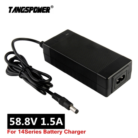 Chargeur de batterie au lithium pour vélo électrique, pour accumulateur Li-ion série 14 48V, 58.8V, 1,5 a ► Photo 1/6