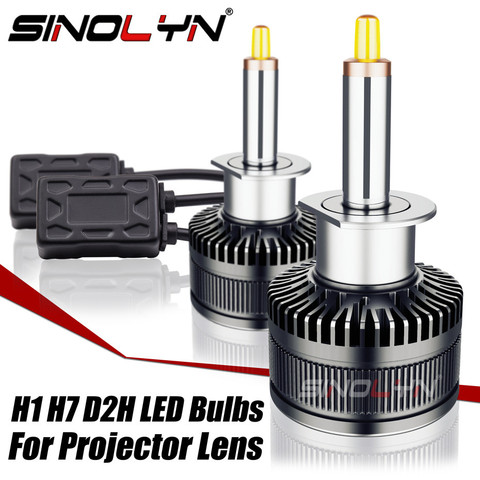 Sinolyn – ampoule de projecteur LED H7 H1 D2S D2H H11 9005 9006, lentille de phare antibrouillard 70W 8000LM, accessoires de voiture, réglage 5500/6500K ► Photo 1/6