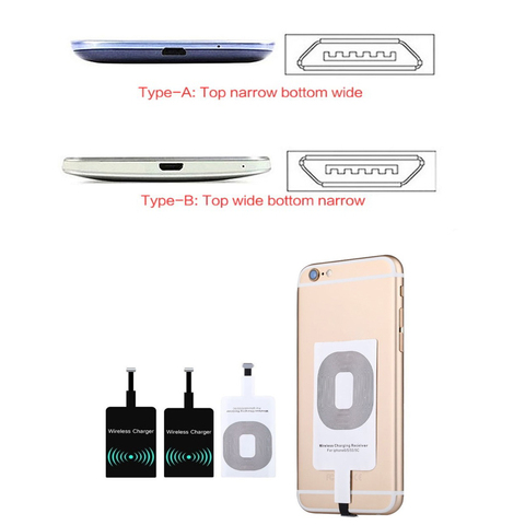 Chargeur sans fil universel Qi Ultra-fin, récepteur, pour Samsung iPhone 6 6s 5 5s Xiaomi Huawei meizu HTC, nouveau ► Photo 1/6