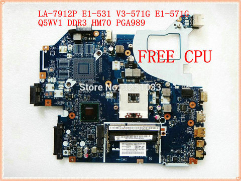 Carte mère pour ordinateur portable, compatible avec les modèles NE56R V3-571G E1-571G NV56R Q5WTC Q5WV1 LA-7912P DDR3 HM70 PGA989 DDR3 100% testé ► Photo 1/3