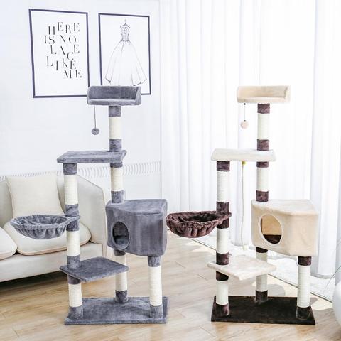 Arbre à chat maison Condo aire de jeux Stratcher meubles pour chats chatons multi-niveaux tour pour chats jouer douillet nid maison animal chat jouets ► Photo 1/6