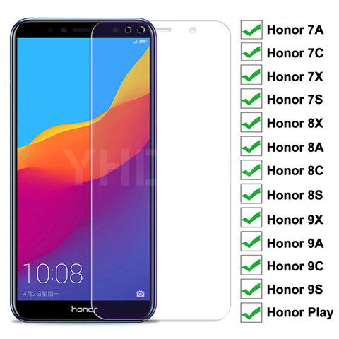 Protecteur d'écran 9H, couverture complète en verre trempé pour Huawei Honor 8X 8A 8C 8S 7A 7C 7X 7S 9X 9A 9C 9S ► Photo 1/6