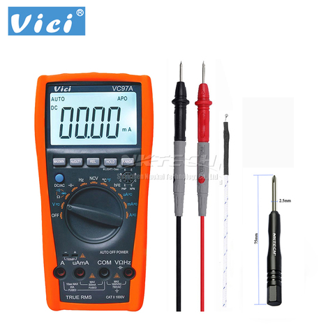 VICI – multimètre numérique VC97A 3 3/4, voltmètre, ammètre, température AC, DC, ampli, OHM, capacité, testeur de fréquence, True RMS, NCV ► Photo 1/6