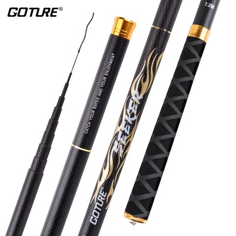 Goture Seeker canne à pêche télescopique Fiber de carbone 24T 1.8M-7.2M carpe canne à pêche mangeoire main pôle Pesca Olta pêche tacles ► Photo 1/6