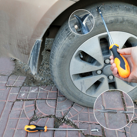 Nettoyeur de pneus de voiture, outil de nettoyage pour pneus et crochets, élimine les rainures cassées, outil de nettoyage de voiture ► Photo 1/6