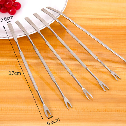 1 pièces 10 ps/lot homard crabe aiguille acier inoxydable Multi fonction noyer aiguille fruits fourchette Gadgets de cuisine fruits de mer outils cuisine ► Photo 1/6