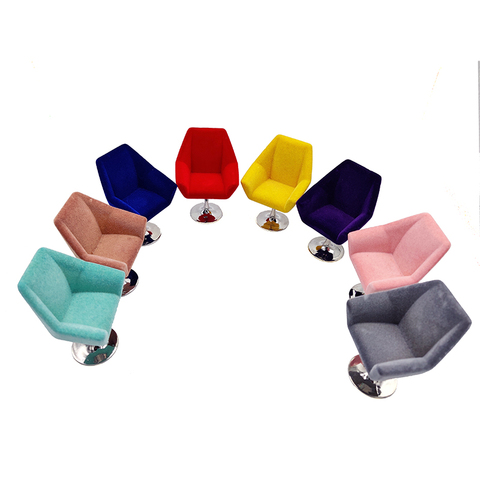 Chaise pivotante pour maison de poupée WL006, mobilier Miniature floqué, loisirs, salon ► Photo 1/1