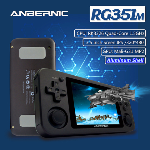 ANBERNIC RG351M nouvelle Version Wifi PS1 jeu rétro 2400 jeux 64G jeux RG351P-mise à niveau Version RK3326 N64 lecteur de jeu de poche RG351 ► Photo 1/6