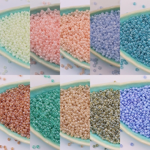 Perles de riz en verre de 2mm, 800 pièces, populaires en corée, uniformes tchèques, perles de graine à intervalle rond pour tissu de bijoux, accessoires de bricolage, 11/0 ► Photo 1/6