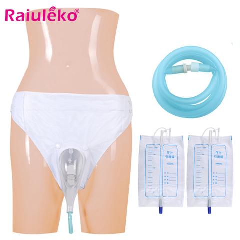 Médical homme/personnes âgées/femme sac d'urine sac de collecte d'urine respirant urinoir anti-déversement ensemble pour Incontinence Patient 1000ML ► Photo 1/6