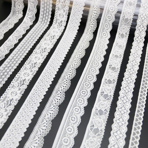 Dentelle élastique blanche (5 mètres/lot), tissu pour sous-vêtements, dentelle extensible, garniture, bricolage, artisanat, couture ► Photo 1/6