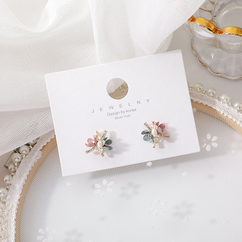 2022 nouveau coréen à la mode à la main coloré doux fleurs boucles d'oreilles pour les femmes brillant bijoux mode Oorbellen cadeaux ► Photo 1/6