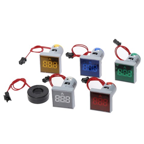 Ampèremètre numérique 22MM 0-100A, compteur de courant/tension, indicateur Led, lampe carrée, Signal lumineux AC20-500V ► Photo 1/1