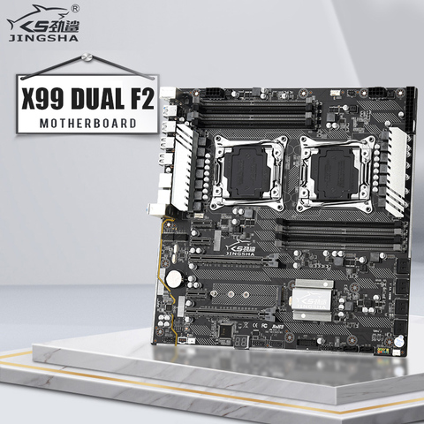 Jingsha X99 double carte mère F2 prise en charge LGA 2011V3 V4 8 * DDR4 1600/1866/2133/2400MHz RAM 10 * SATA 3.0 NVME_M.2 SSD ► Photo 1/6