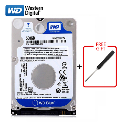 WD-disque dur interne HDD, sata 3, 500 pouces, avec capacité de 2.5 go, 500 go, 5400-7200RPM, bleu, pour ordinateur portable, livraison gratuite ► Photo 1/5