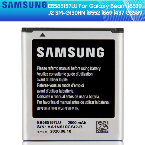Batterie D'origine SAMSUNG EB585157LU Pour Samsung GALAXY Beam SM-G130HN J2 i8530 i8558 i8550 i8552 i869 i437 G3589 Gagner 2000mAh ► Photo 1/6