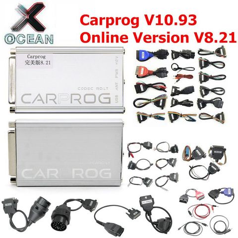 Le plus récent Carprog V10.93 V8.21 plein 21 adaptateurs voiture Prog 10.93 8.21 ECU puce Tuning en ligne ECU programmeur Airbag réinitialiser outil ► Photo 1/6