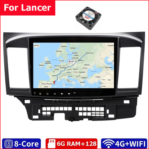 Lecteur multimédia DVD de voiture Youmecity Android 9.0 pour MITSUBISHI LANCER 2007-2022 9x10.1 pouces 2DIN 3G/4G GPS Radio vidéo stéréo ► Photo 1/6