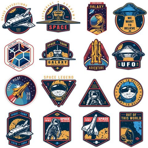 Patch autocollant thermique astronaute Ufo sur vêtements, fusée pour T-Shirt, transfert sur vêtements à rayures ► Photo 1/6