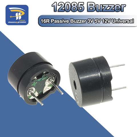 10 pièces, 12MM x 8.5MM, 12085 16R résistance universelle, Buzzer passif, impédance électromagnétique 16 ohms AC / 2KHz 3V 5V 12V universel ► Photo 1/5