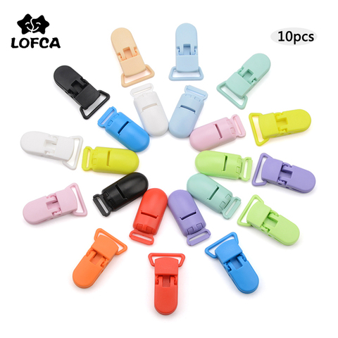 LOFCA – Clips de sucette pour bébé, 10 pièces, 15/20mm, fermoir en plastique, tétines pour nourrissons, pince multicolore, DIY, jouets pour bébé, fabrication de bijoux ► Photo 1/6