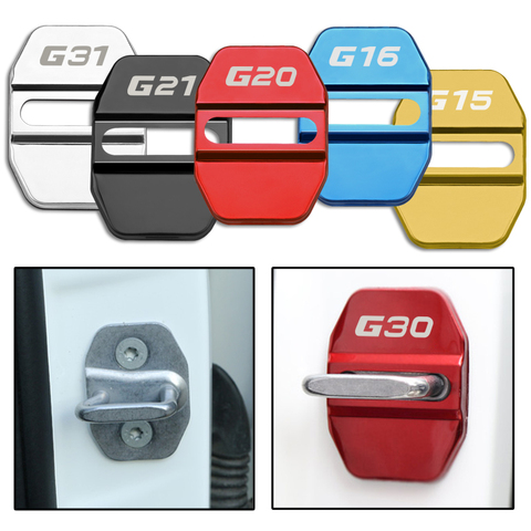 Couvercle de protection de serrure de porte de voiture en acier inoxydable, 4 pièces, pour BMW G15 G16 G20 G21 G30 G31 G01 G02 G05 ► Photo 1/6