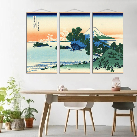 Rouleau de toile de Surf japonais Ukiyoe Kanagawa, affiche de peinture murale de paysage abstrait, images murales pour salon ► Photo 1/6
