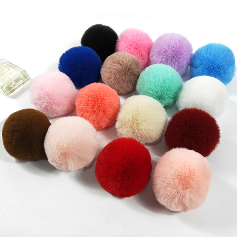 Pompon peluche multicolore, gros Pompon en fausse fourrure 8cm, pour bricolage, artisanat, porte-clés décoratifs, décoration de vêtements ► Photo 1/6