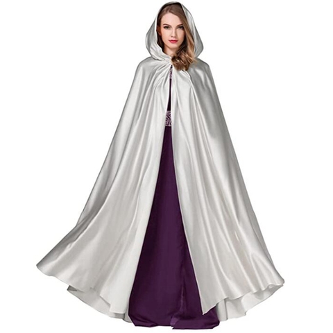 Cape de Vampire à capuche pour Halloween, Costume de Cosplay pour les sorcières médiévales, capuche en Satin noir, Costume de Cosplay pour enfant adulte ► Photo 1/6