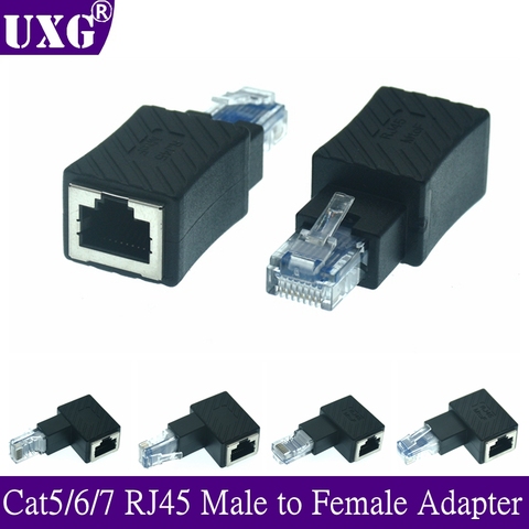 Newese haut en bas à gauche à angle droit 90 degrés 8P8C FTP STP UTP Cat 5e 6e 7e RJ45 Lan Ethernet réseau extension mâle à femelle chaude ► Photo 1/6